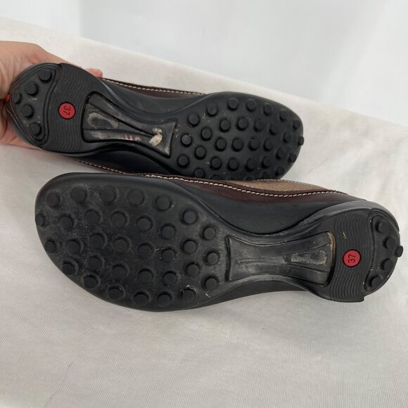 Wolky Brown Leather Metallic Walking Shoes Lace Up Size 37 EU 6 US - Picture 8 of 10